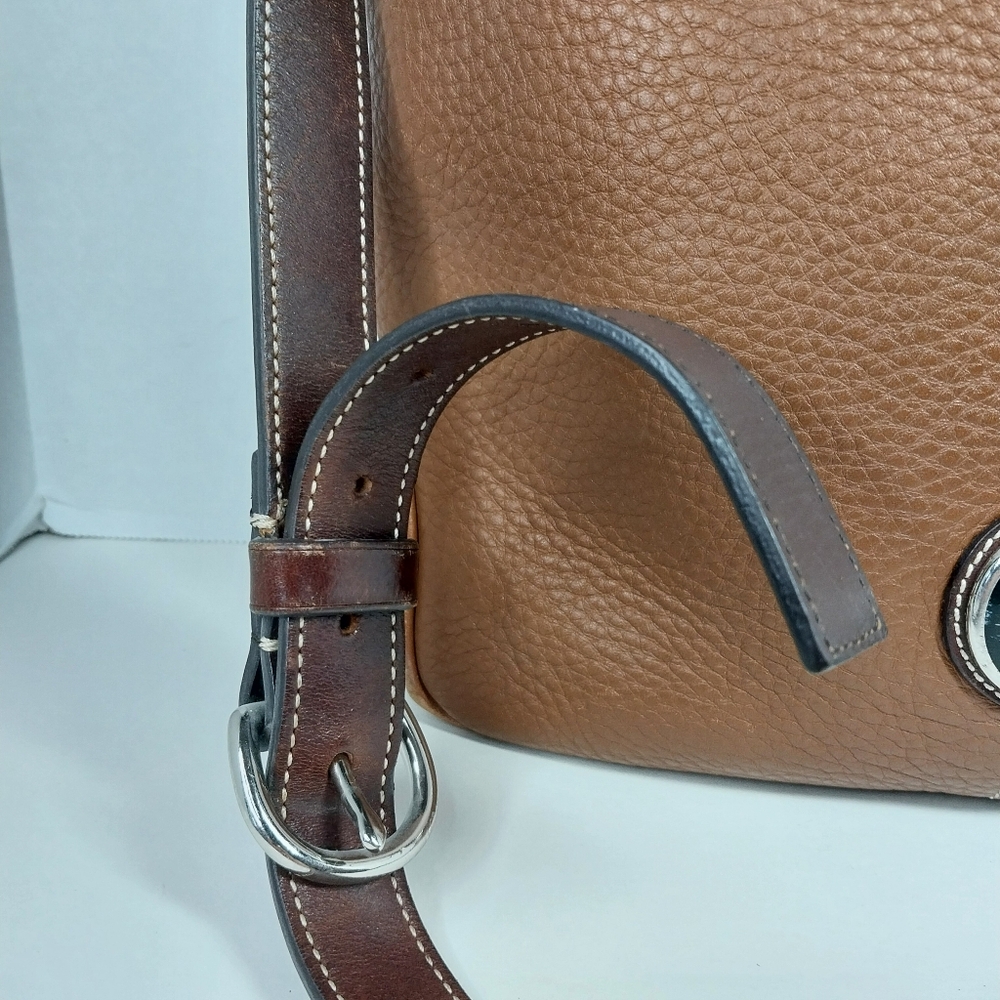 Dooney & Bourke All Weather Leather 2 Shoulder Brown Pebble Tote Bag - Picture 7 of 16